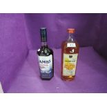 Two bottles of rum, Mount Gay Eclipse Barbados Rum 1 litre, Lambs Genuine Navy Rum 70cl