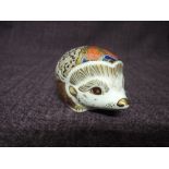 A Royal Crown Derby Paperweight. Hawthorn Mother Hedgehog modelled and decoration design by John