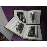 Two 1960's black & white photograph albums of railway interest, Southern and Western Region, many