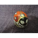 A Royal Crown Derby paperweight. Red Seven Spot Ladybird modelled and decoration designed by John