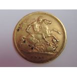 A gold 1895 Victorian half sovereign