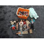Two 1960's Pallitoy Action Men, a similar 1970's Kenner doll and five modern dolls and accessories