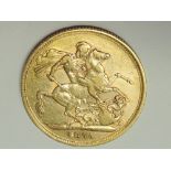 A 1875 Queen Victoria Melbourne Mint Gold Sovereign
