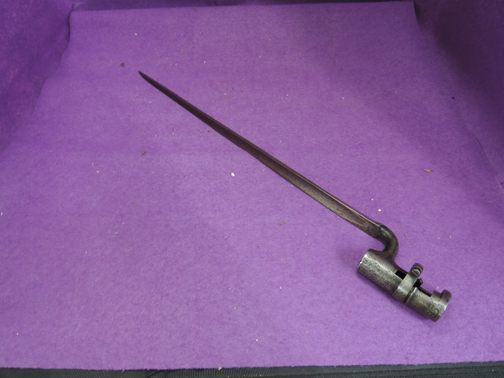 A British Bayonet for the Enfield Rifle, pattern 1853, number v9185, no scabbard