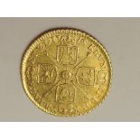 A 1718 George I Gold Quarter Guinea