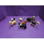 Seven Beswick various dog studies including Pug 1998, Sheepdog 1854, Dachshund 1460 etc