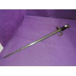 A French Bayonet for the Gras Rifle model 1874, 1878 on blade, no scabbard