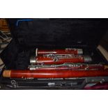 A Buffet Crampon or Oboe, a gear for music bassoon and a traditional silvered flute