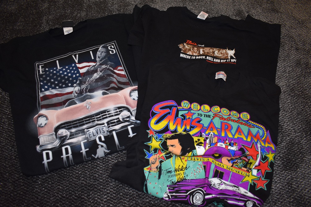 A selection of three Elvis Presley T shirts