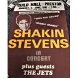 A large Shakin ' Stevens poster for a Preston gig 1981- support from the Jets - a nice piece of