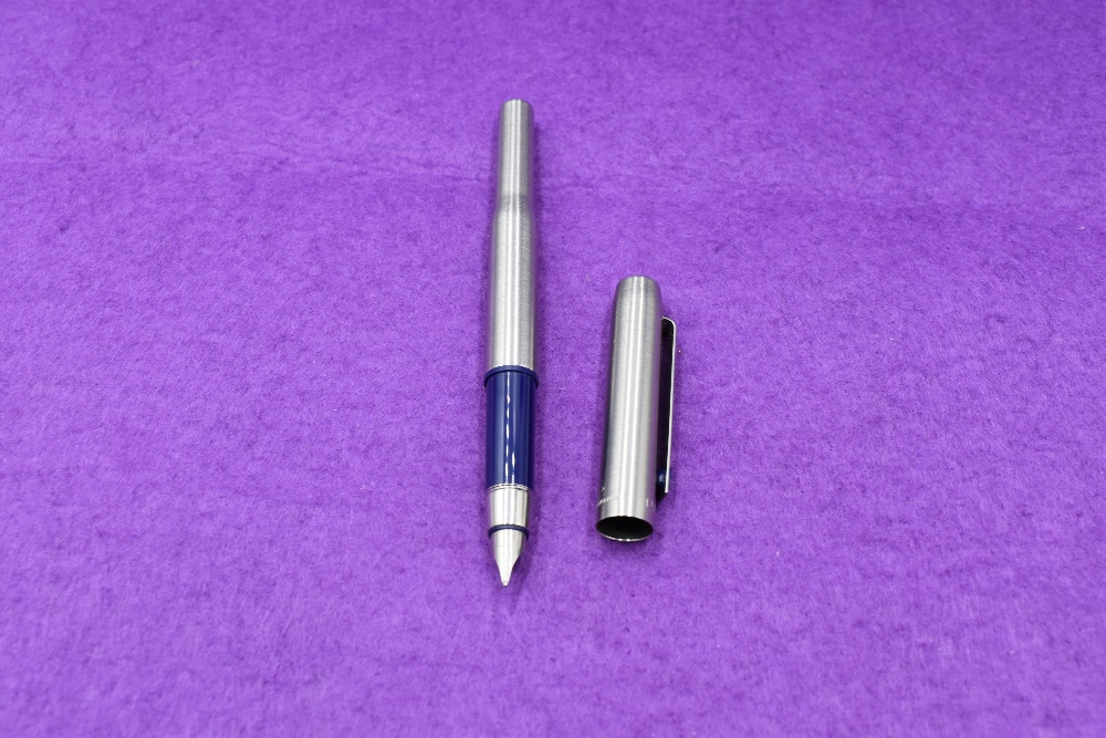 A Parker 25 Flighter fountain pen in stainless steel