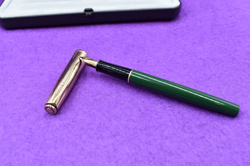 A boxed Parker Insignia fountain pen, jade green with gold cap - Image 2 of 2