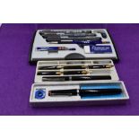 A selection of Staedler drawing pens and Osmiroid multi nib calligraphy pen