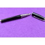 A S J Dupont, Paris James Bond 007 fountain pen in black with silver trim