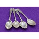 Four HM silver teaspoons having lily of the valley decoration to terminals