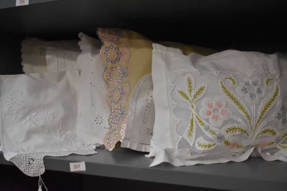 Ten beautiful vintage nightdress/ hosiery cases, some having embroidery, crotchet and lace work