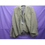 An unworn gents tweed jacket and waistcoat by Black label , size 1XL.