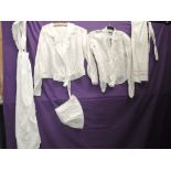 A small selection of late 19th/early 20th century blouses and aprons, good condition.
