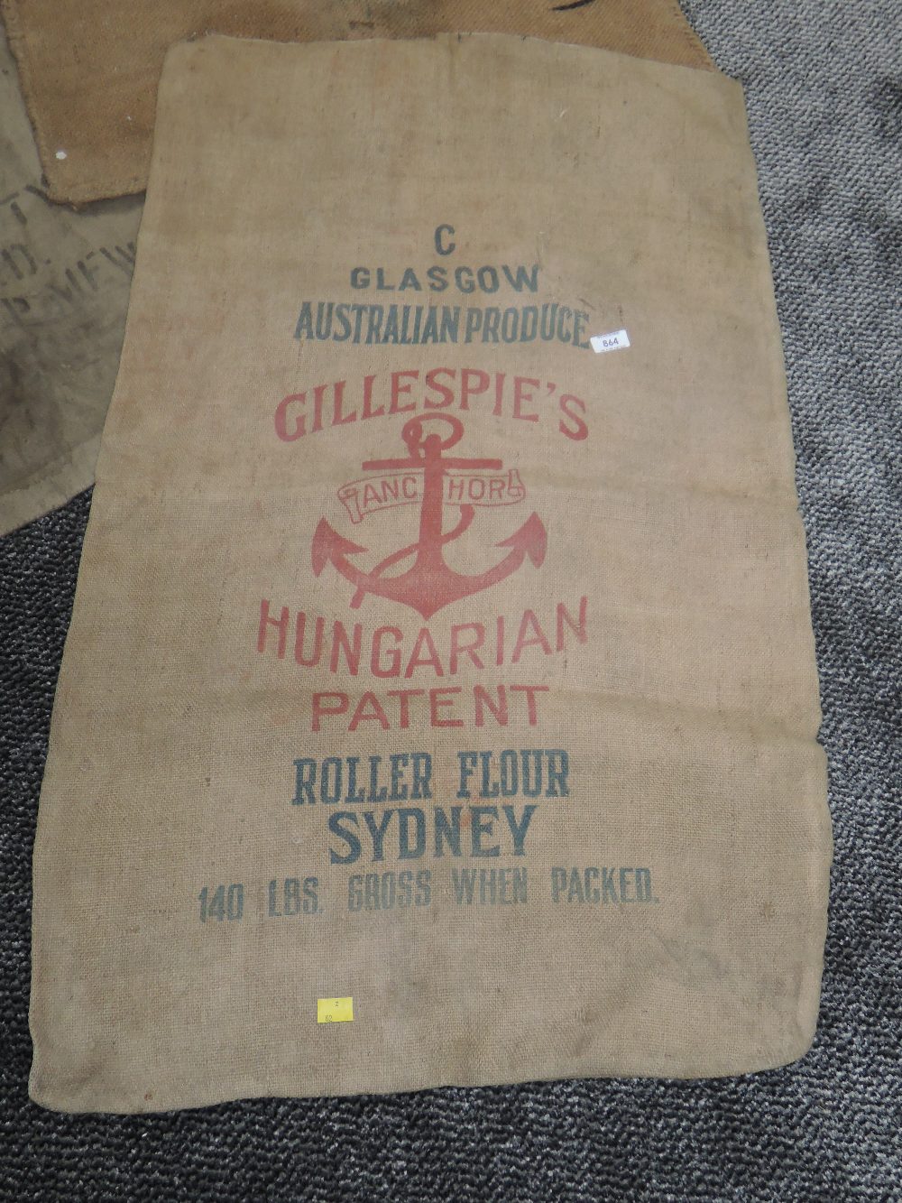 Three vintage advertising sacks. One postal and the other two flour or similar. - Image 2 of 4