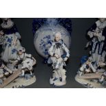 A selection of figures and figurines including large Ironstone Moon flask