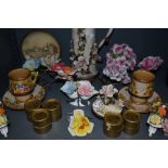 A selection of ceramics including Healacraft thimbles