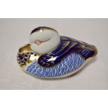 A Royal Crown Derby Paperweight. Duck modelled by Robert Jefferson and decoration design by Brian