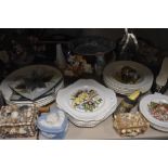 A mixed lot of ceramics, including Johnson Brothers plates having floral decoration, trinket