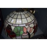 A leaded light tiffany style ceiling light shade