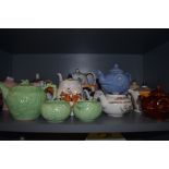 A selection of teapots including Anchor and art deco design Sadler etc