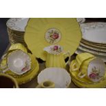 An Old Royal part tea service in yellow and gilt in fluted shape
