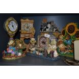 A selection of animal themed battery operated clocks, including mantel and wall styles.