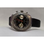 A gent's 1960's Swiss Emperor steel Incabloc wrist watch having baton dial with perimeter dials