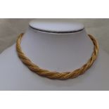 An 18ct gold twist plaited chain necklace with box clasp, approx 16' & 45.1g