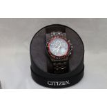 A gents Citizen Eco drive A-T Skyhawk Red Arrows chronograph wrist watch, no:751020179