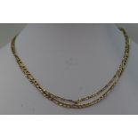 A 9ct gold figaro double chain (self made), approx 18' & 6.7g