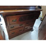 A late Victorian mahogany full height bookcase/secretaire having cornice top, display over