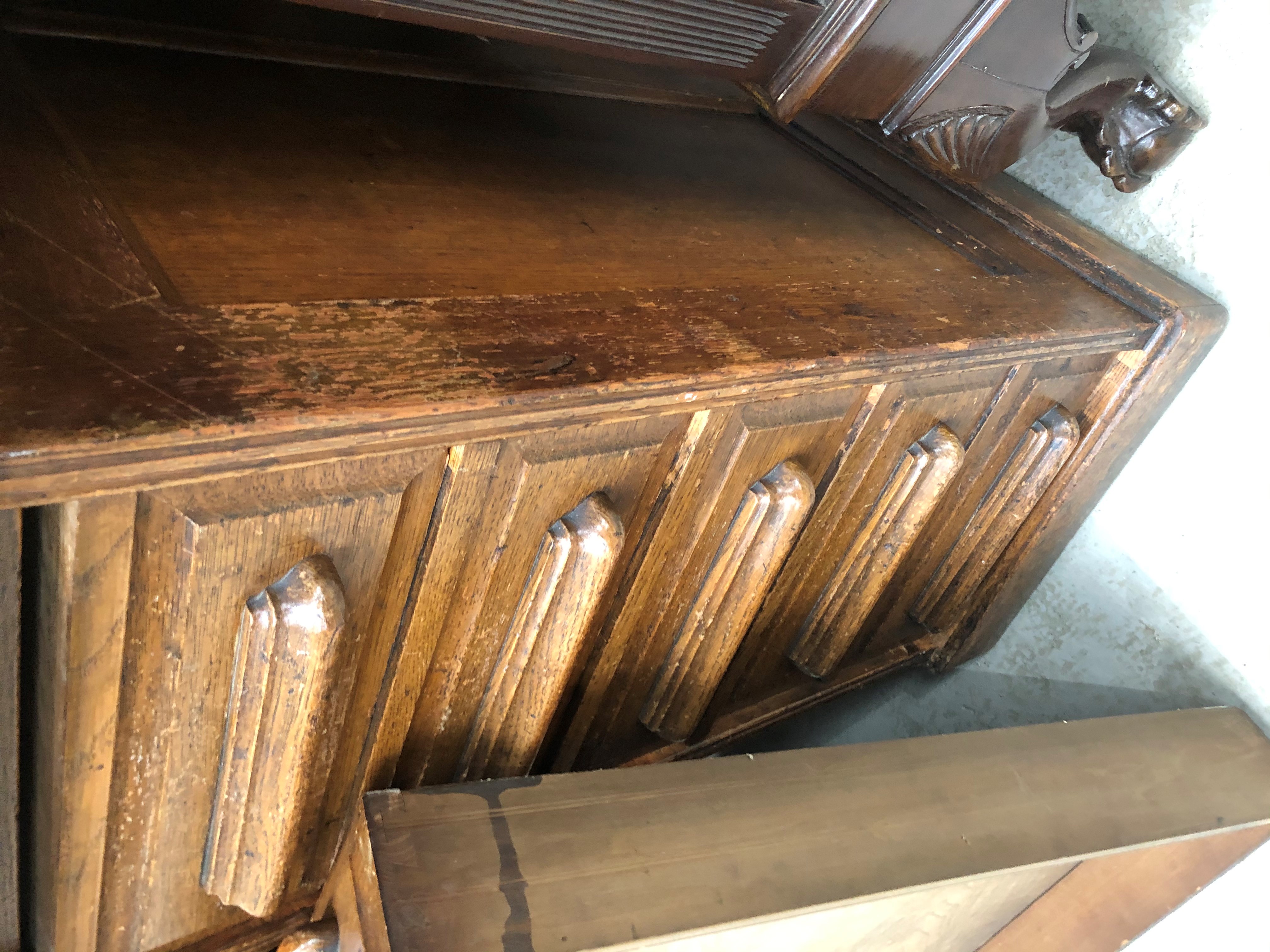 An early 20th Century oak roll top desk having tambour shutter and single pedestal drawers, - Image 4 of 4