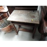 An early 20th Century oak school desk of traditional style, width approx. 64cm