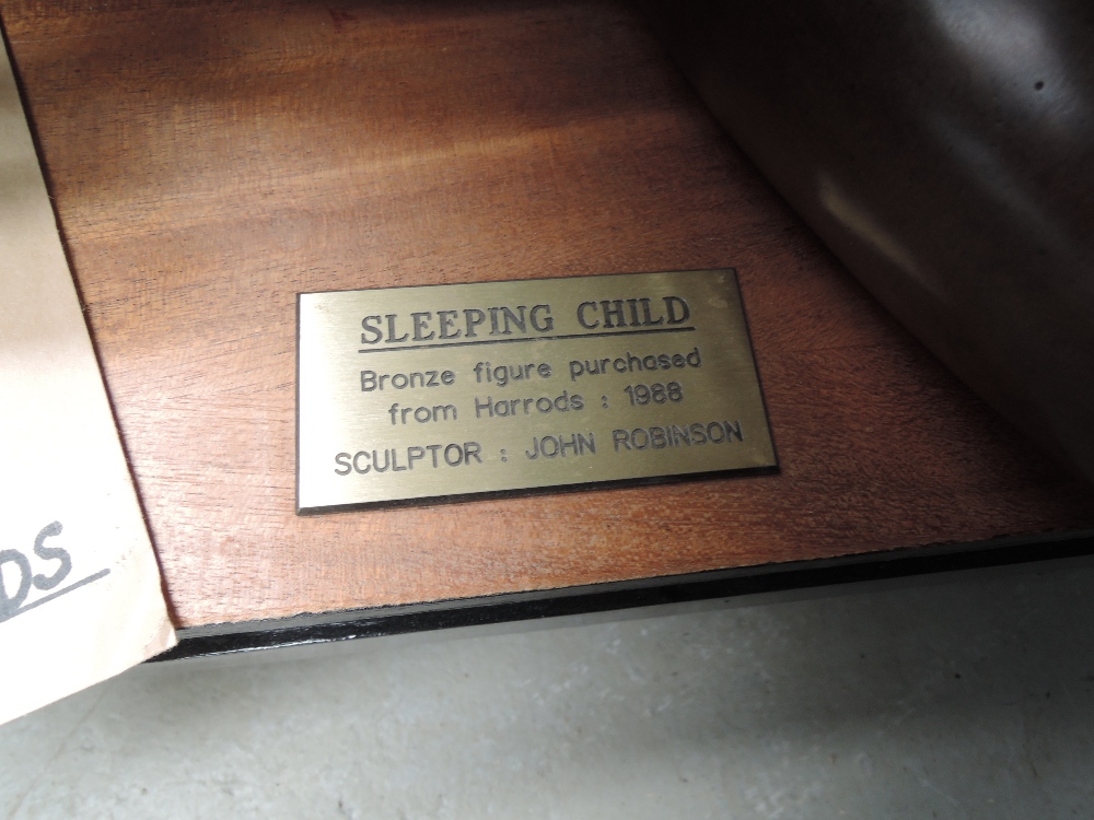 A 1980's Limited Edition bronze figure modelled as sleeping child by John Robinson, purchased from - Image 2 of 7