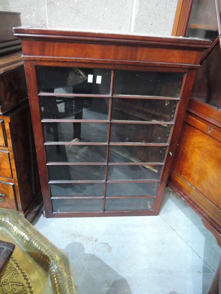 A part late Victorian mahogany corner wall display cabinet, width approx. 64cm