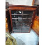 A part late Victorian mahogany corner wall display cabinet, width approx. 64cm