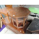 A late 19th/early 20th Century hardwood Eastern folding octagonal top table having metal inlay and