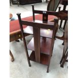 An Art Nouveau mahogany book or plant stand having satinwood inlay decoration, width approx. 30cm