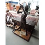 A 1980's bronze Limited Edition figure modelled as girl with recorder by John Robinson, purchased