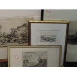 An etching after T S Chester, woodland, signed, 8inx12in, an etching after L Walker, signed, 7inx8in