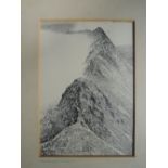 A pen and ink sketch by Alfred Wainwright, Striding Edge, Hellvellyn, landscape, signed on the