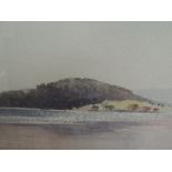 A watercolour, James Allen Hill, Morning sky over Grange Over Sands, signed and attributed verso,