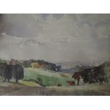 A watercolour, James Allen Hill, Cuerden Hall park and Valley, signed, dated and attributed verso,