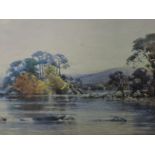 A watercolour, Fred Tucker, Lakes landscape, signed, 13.5in x 20.5in