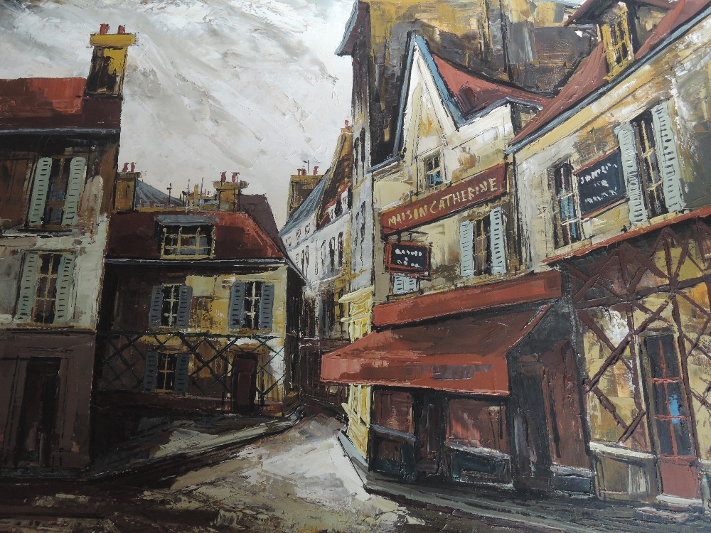 An oil painting, J Daford, Paris Street scene, indistinctly signed and dated (19)64, 23inx36in